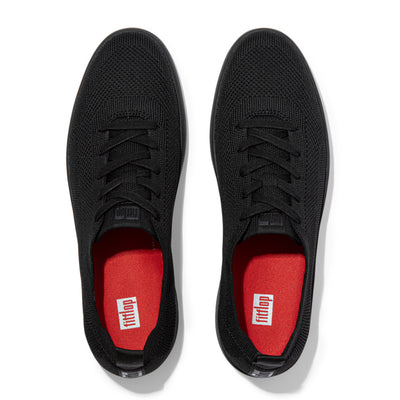 Rally Lace-Up Multi-Knit Sneaker in All Black