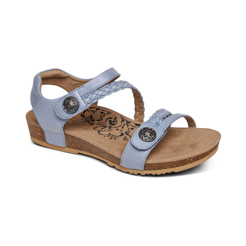 Jillian Braided Quarter Strap Sandal in Blue