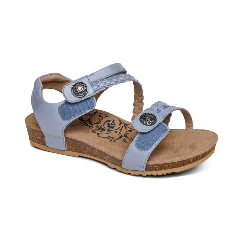 Jillian Braided Quarter Strap Sandal in Blue