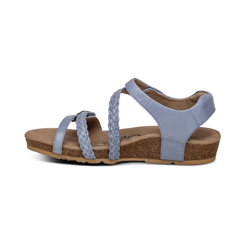 Jillian Braided Quarter Strap Sandal in Blue