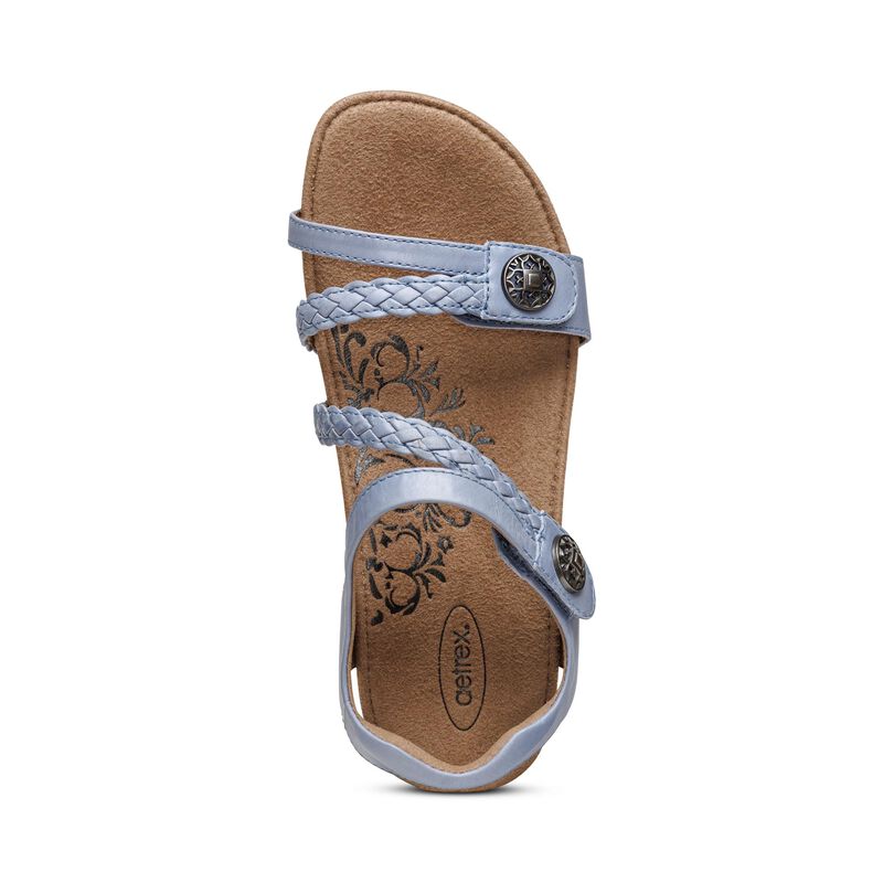 Jillian Braided Quarter Strap Sandal in Blue