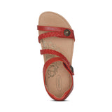 Jillian Braided Quarter Strap Sandal in Red