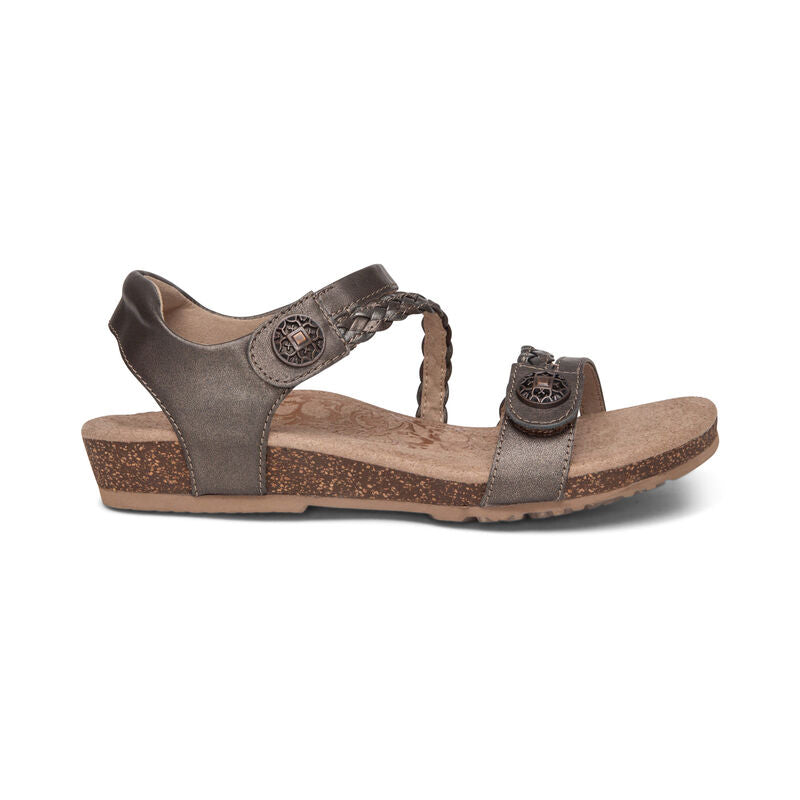 Jillian Braided Quarter Strap Sandal in Bronze