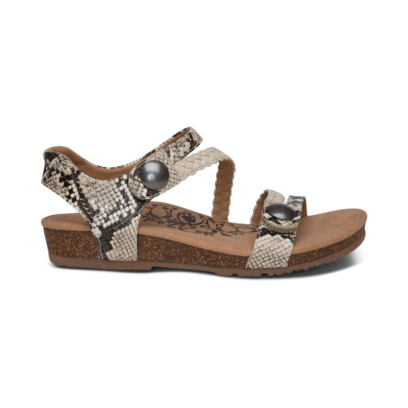 Jillian Braided Quarter Strap Sandal in Snake