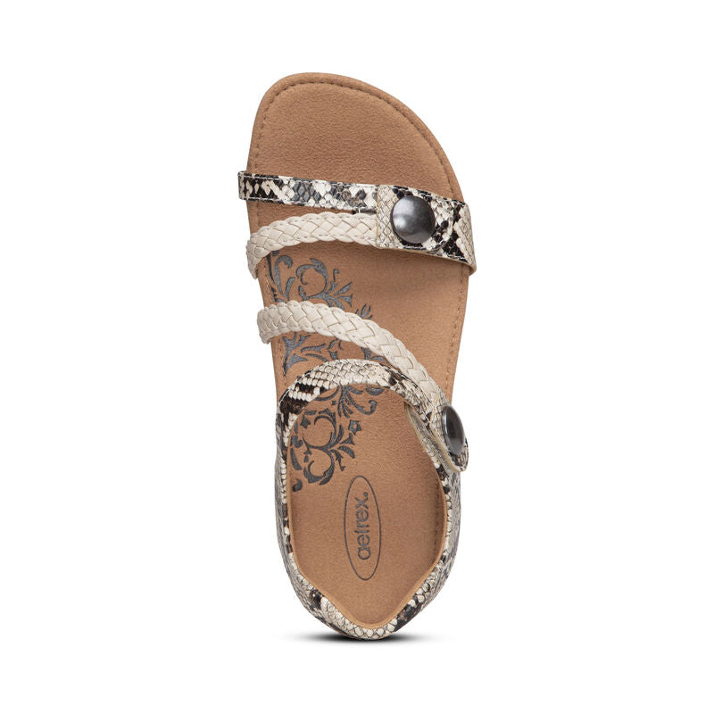 Jillian Braided Quarter Strap Sandal in Snake