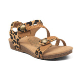 Jillian Braided Quarter Strap Sandal in Leopard