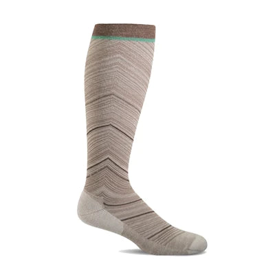 Full Flattery Wide Calf Fit - Moderate Graduated Compression Socks in Khaki