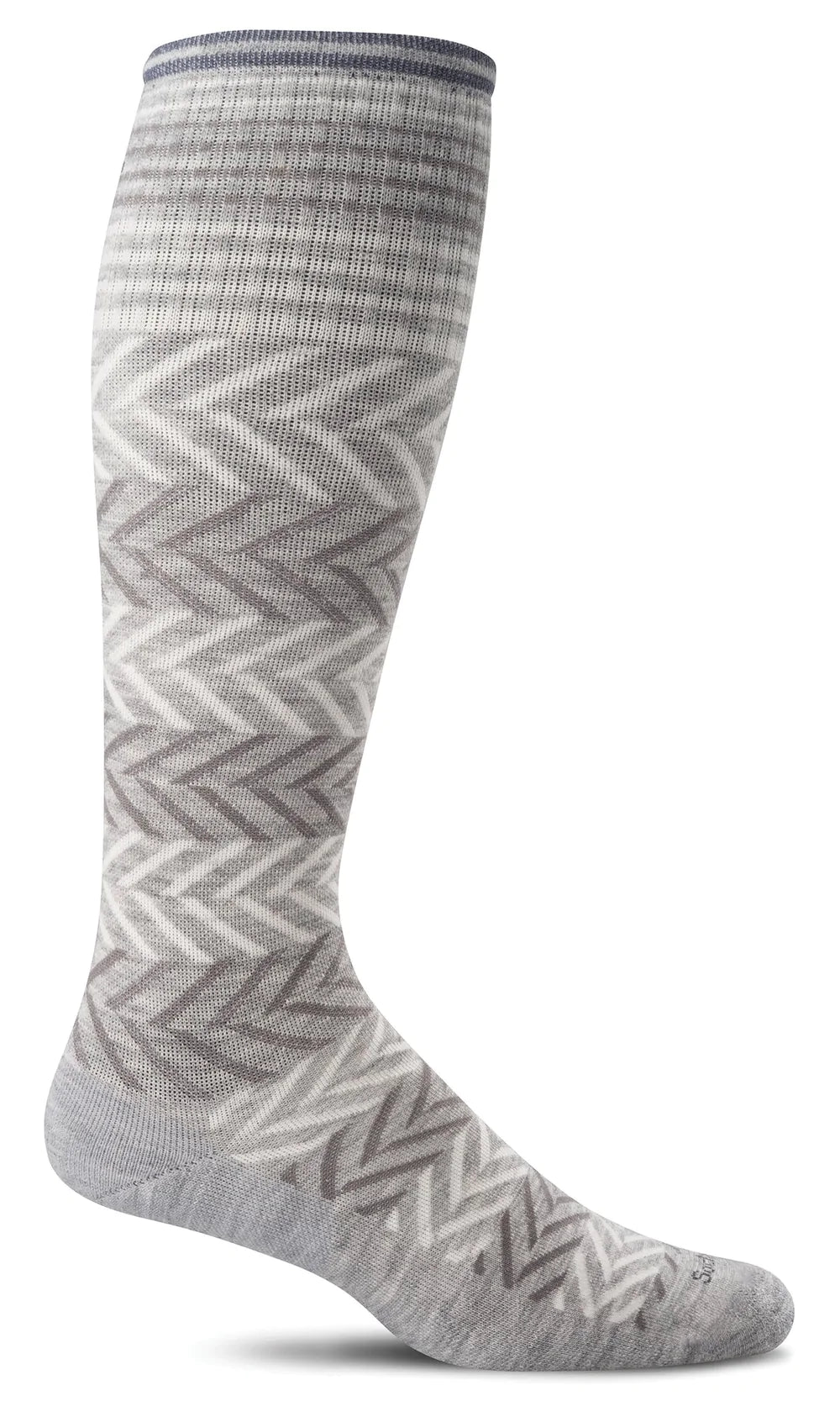 Chevron Moderate Graduated Compression Socks in Grey