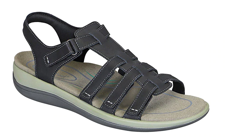 Amalfi Adjustable Strappy Sandal Medium Width in Black CLOSEOUTS