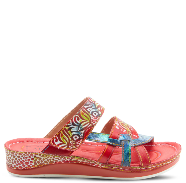 Caiman Slide Sandal in Red CLOSEOUTS