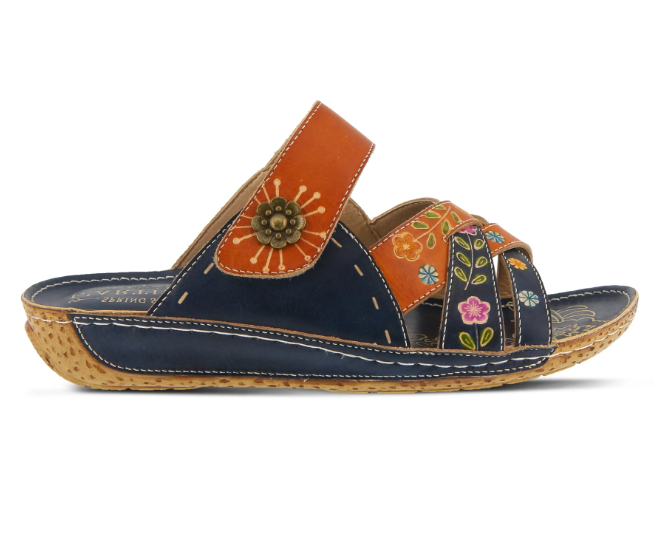 Leigh Slide Sandal in Navy CLOSEOUTS