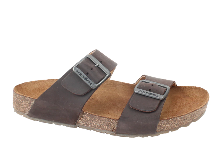 Andrea Two Strap Sandal in Brown CLOSEOUTS