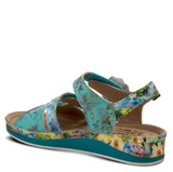 Joelina-Dazi Adjustable Walking Sandal in Turquoise CLOSEOUTS