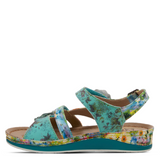 Joelina-Dazi Adjustable Walking Sandal in Turquoise CLOSEOUTS