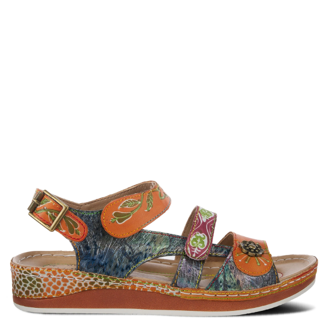 Sumacah Strappy Walking Sandal in Camel Multi CLOSEOUTS