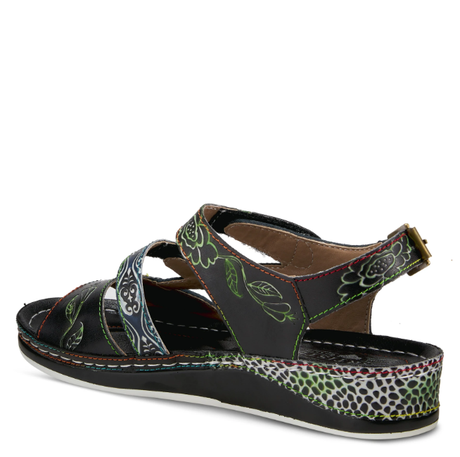 Sumacah Strappy Walking Sandal in Black Multi CLOSEOUTS