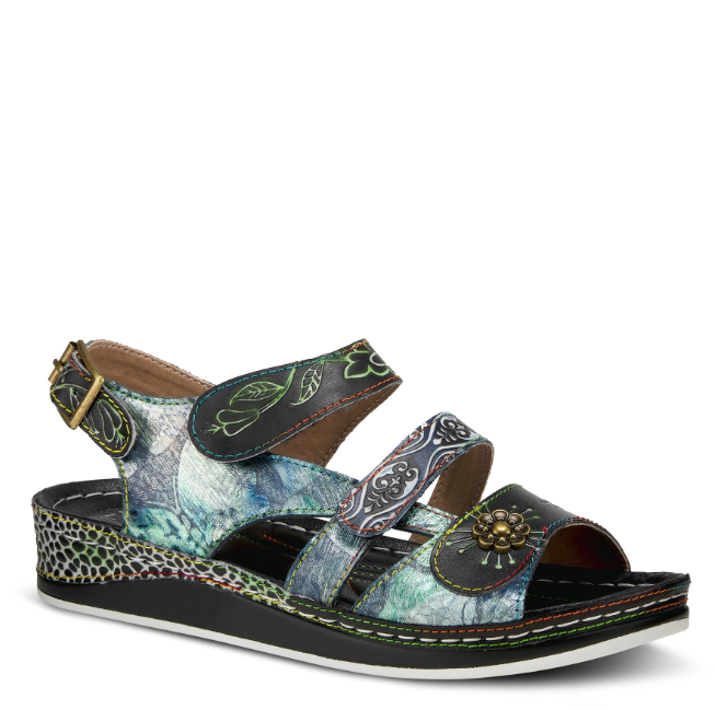 Sumacah Strappy Walking Sandal in Black Multi CLOSEOUTS