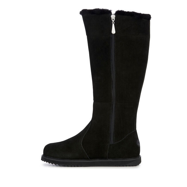 Moonta Tall Sheepskin Boot in Black CLOSEOUTS