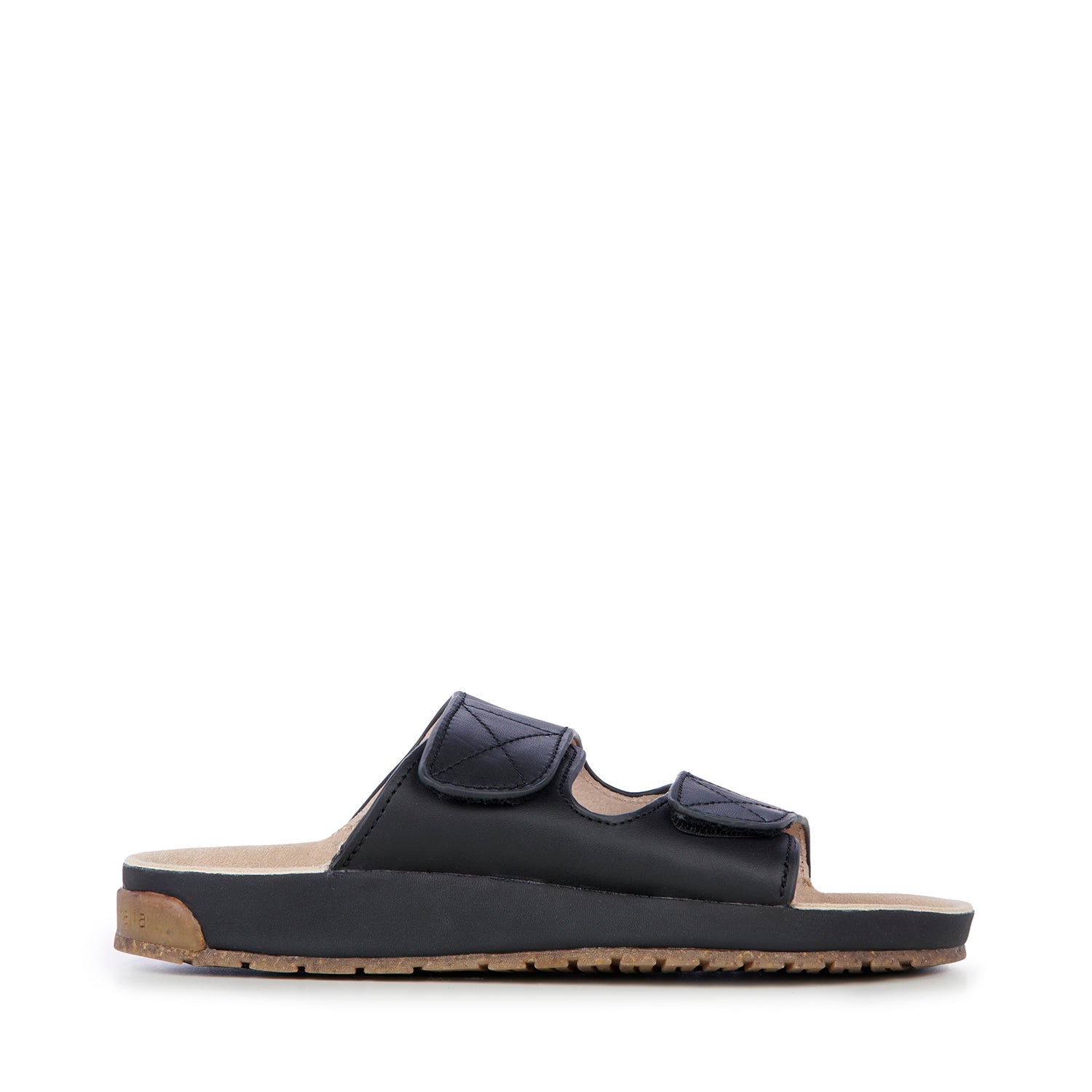 Baza Leather Slide in Black CLOSEOUTS