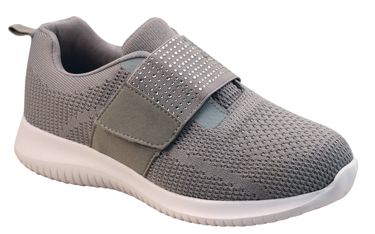 Align Velcro-Strap Mesh Sneaker in Grey CLOSEOUTS