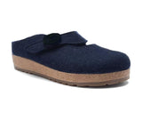 Strapped Boiled Wool Clog "Alice" in Navy CLOSEOUTS