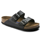 Arizona Soft Footbed Sandal in Black Oiled Leather