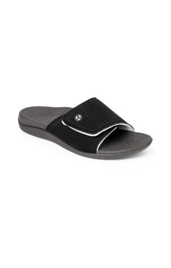 Kiwi Adjustable Slide Sandal in Black and Grey CLOSEOUTS