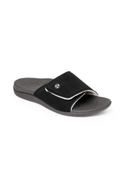 Kiwi Adjustable Slide Sandal in Black and Grey