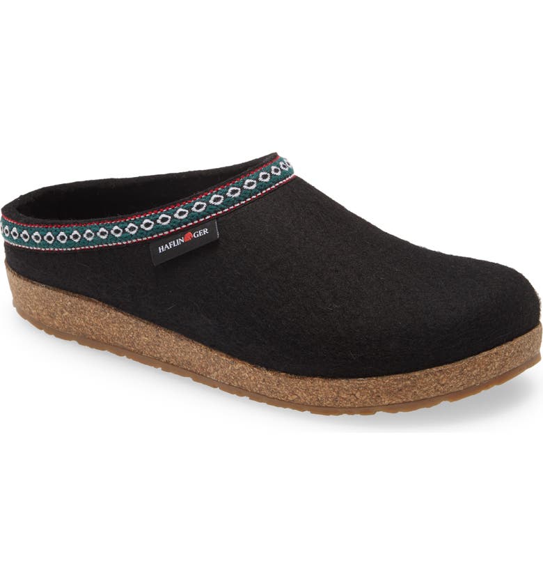 Classic Boiled Wool Clog "Gizzy" in Black