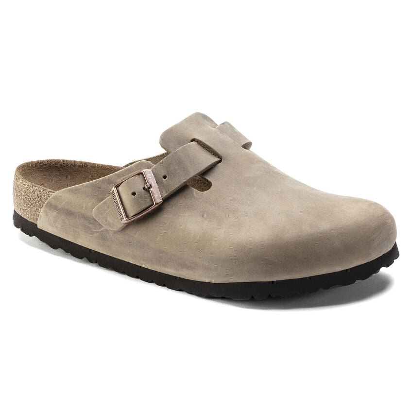 Boston Buckle Classic Footbed Mule in Tobacco Oiled