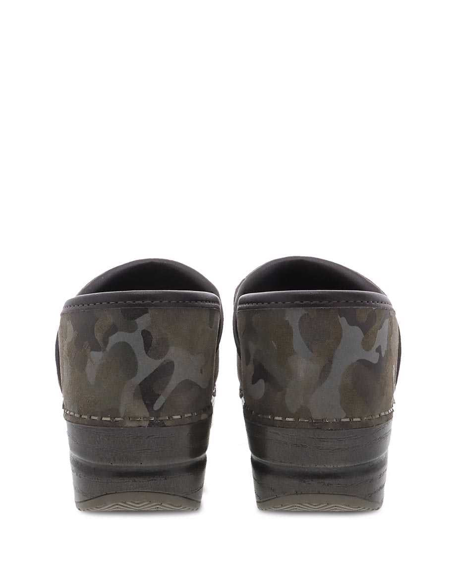 The Professional Clog in Camo Distressed Suede