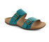 Caprera Sandal in Deep Teal Velour CLOSEOUTS