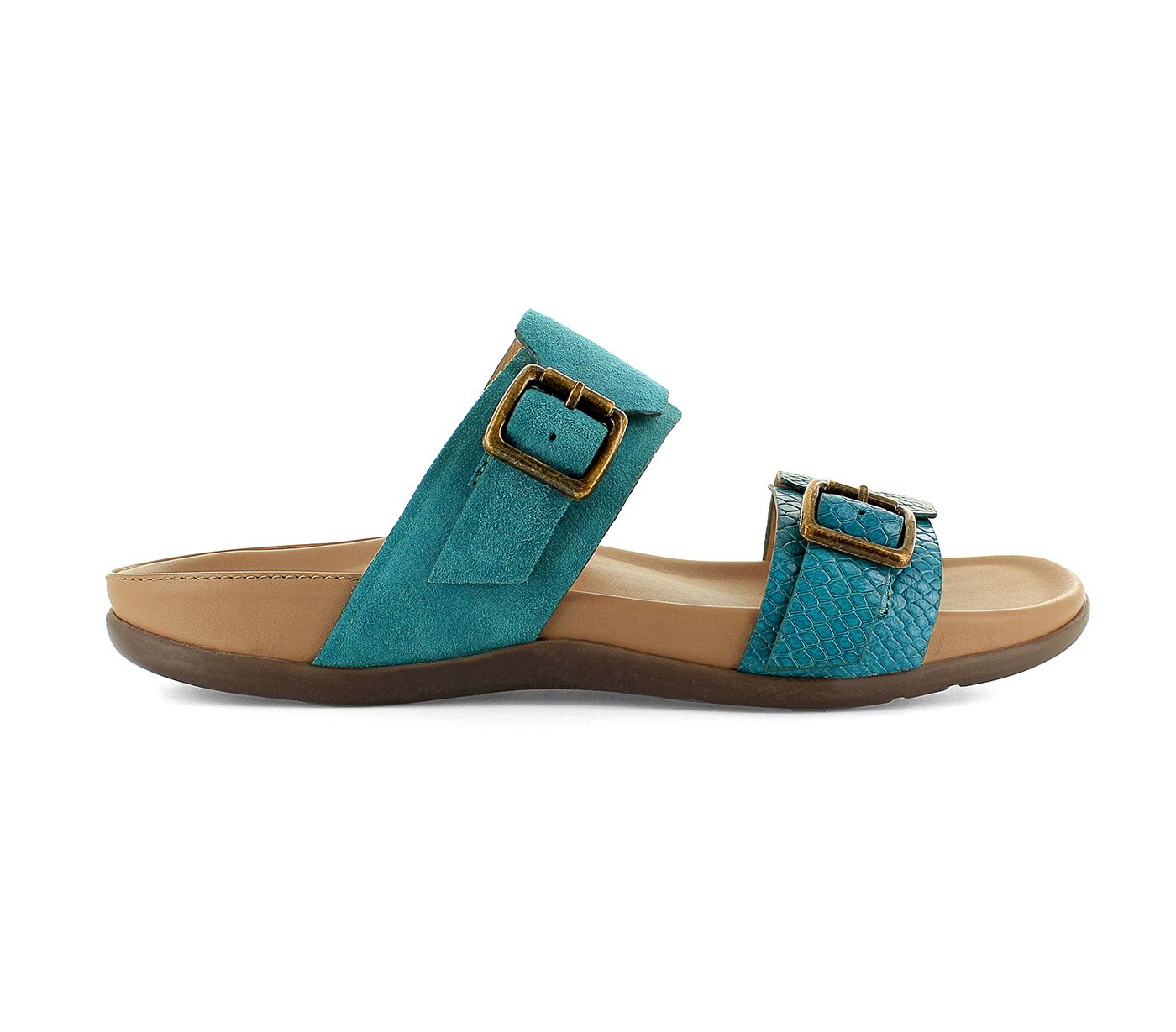 Caprera Sandal in Deep Teal Velour CLOSEOUTS