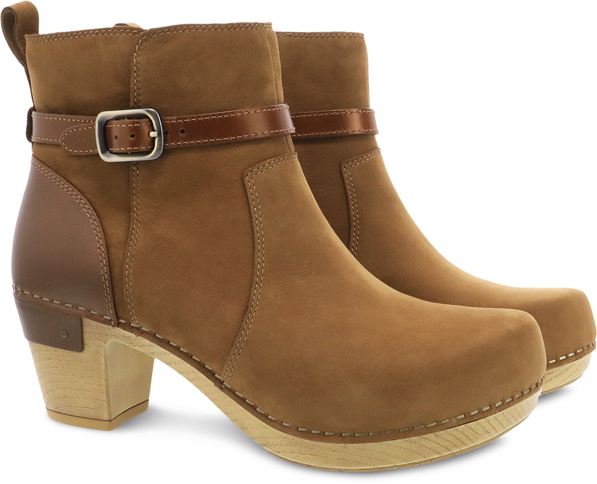 Anya Ankle Heeled Boot in Biscotti CLOSEOUTS