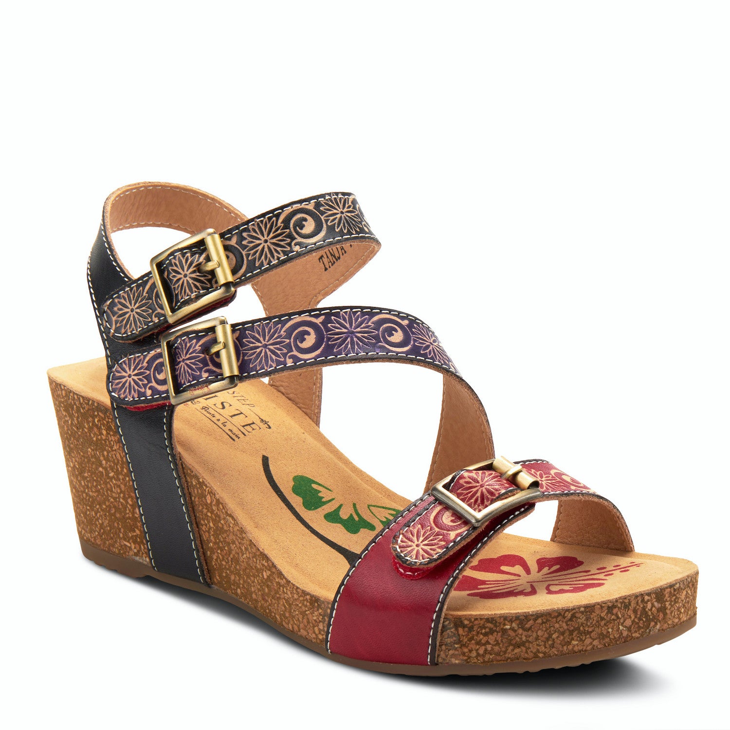 Tanja Adjustable Wedge in Red Multi