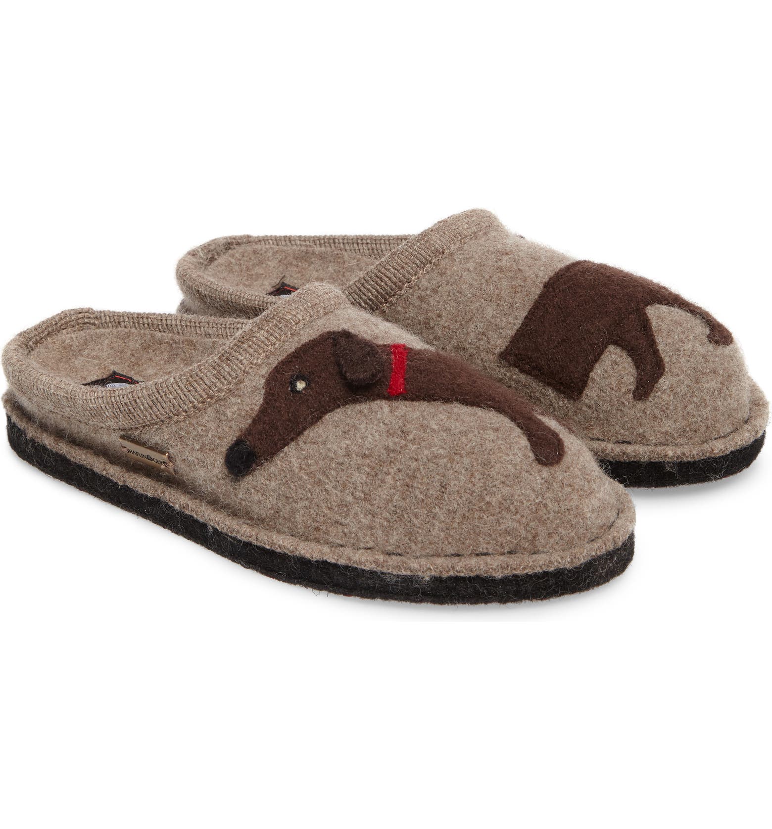 Boiled Wool Slipper "Doggy" in Earth