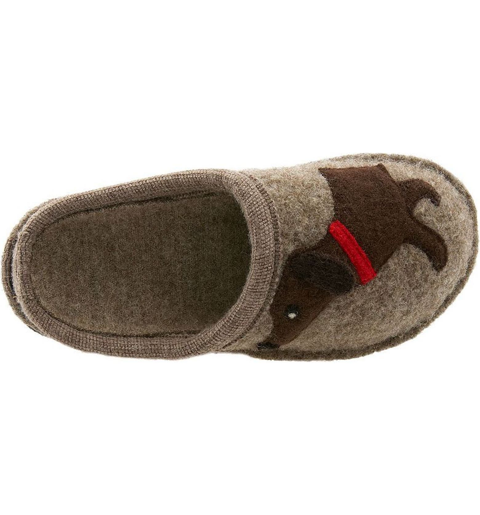 Boiled Wool Slipper "Doggy" in Earth