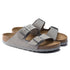 Arizona Soft Footbed Sandal in Dove Grey Suede