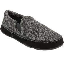 Men's Fave Gore Moc WIDE Slipper with Cloud Cushion® Comfort in Charcoal Tweed