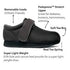 1 Strap Velcro Oxford in Black (WIDE Widths)