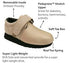 1 Strap Velcro Oxford in Beige (MEDIUM Widths)