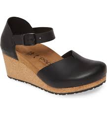 Mary Cork Wedge in Black