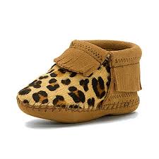 Riley Infant Fringe Bootie in Leopard