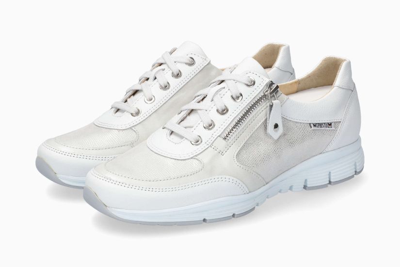 Ylona Zipper Sneaker in White CLOSEOUTS