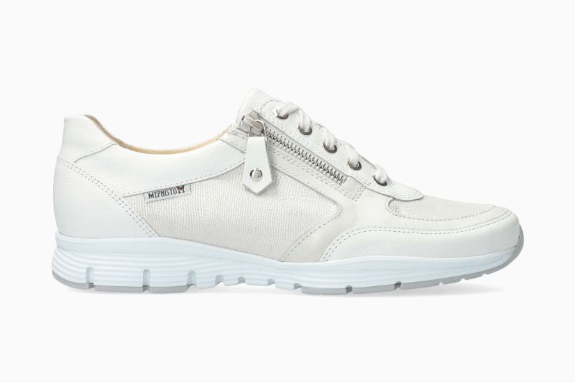 Ylona Zipper Sneaker in White CLOSEOUTS