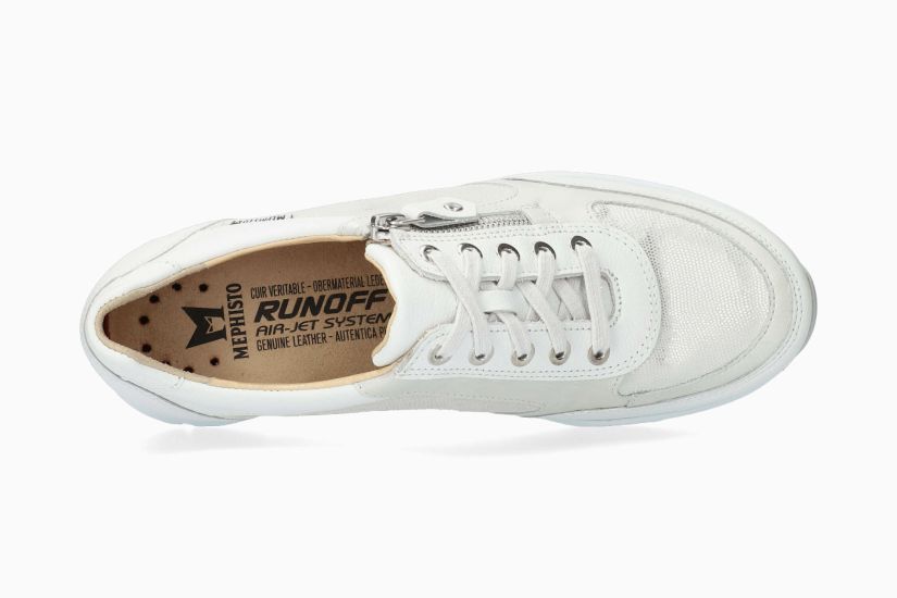 Ylona Zipper Sneaker in White CLOSEOUTS