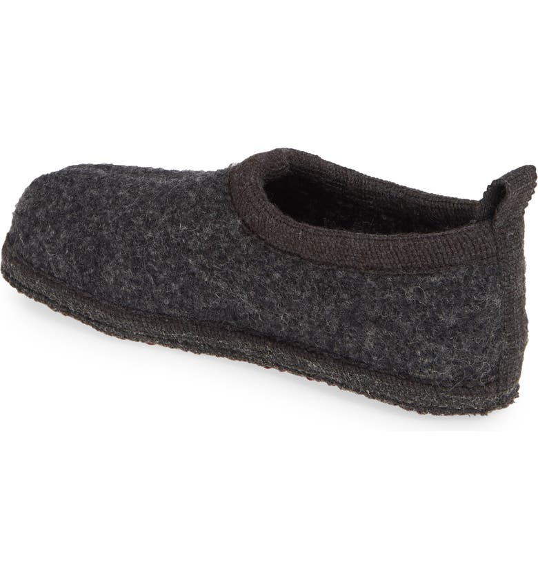 Boiled Wool Slipper "Freddie" in Charcoal