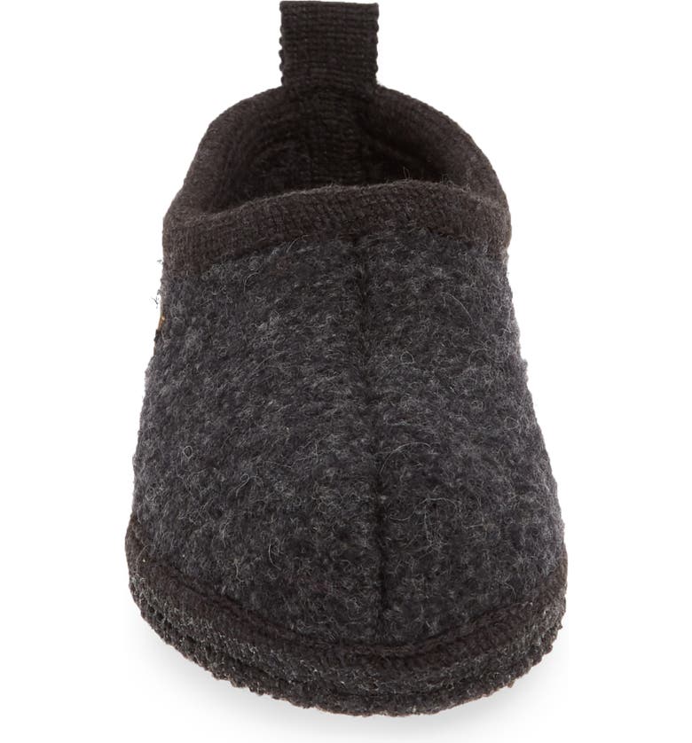 Boiled Wool Slipper "Freddie" in Charcoal