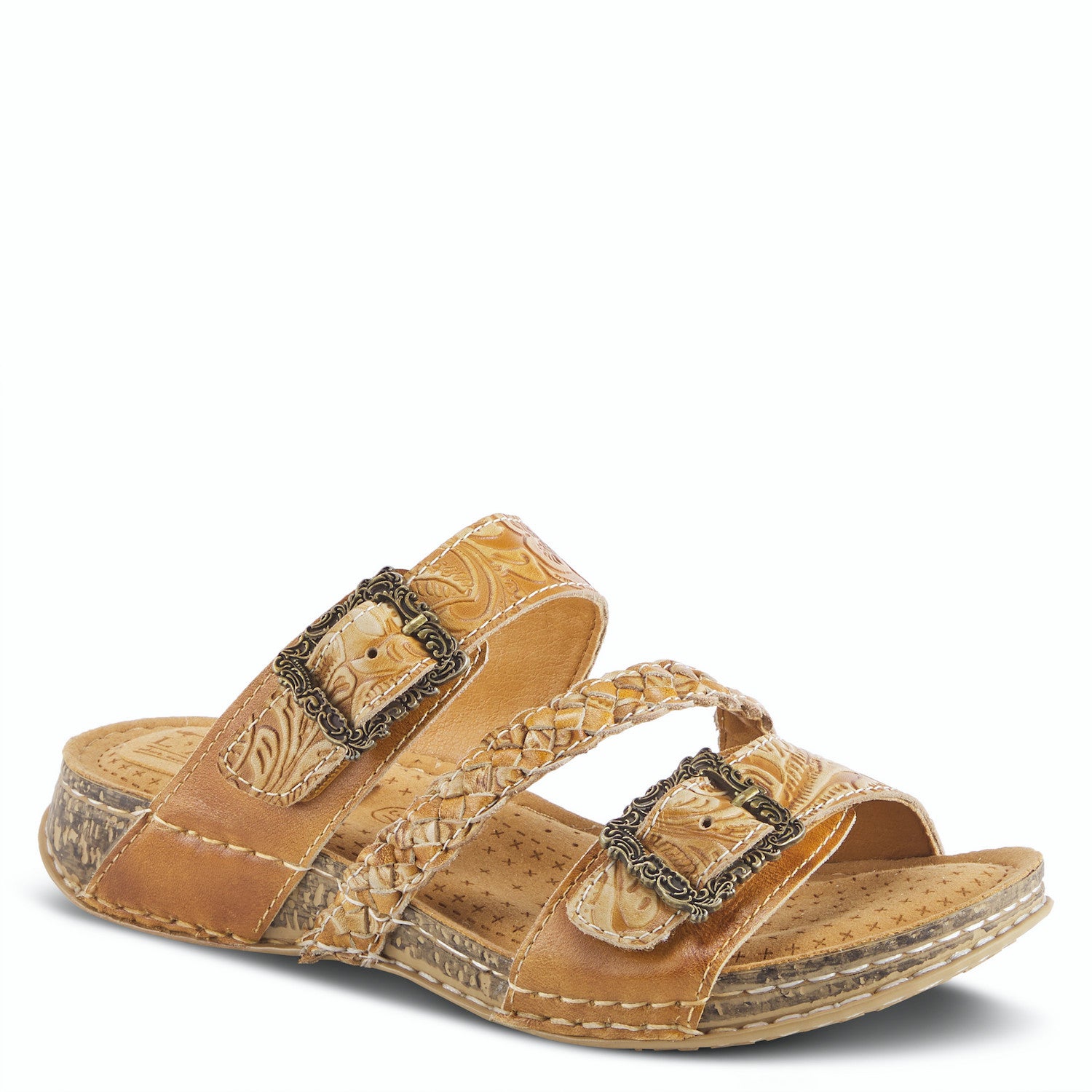 Astra Adjustable Braided Slide in Camel CLOSEOUTS