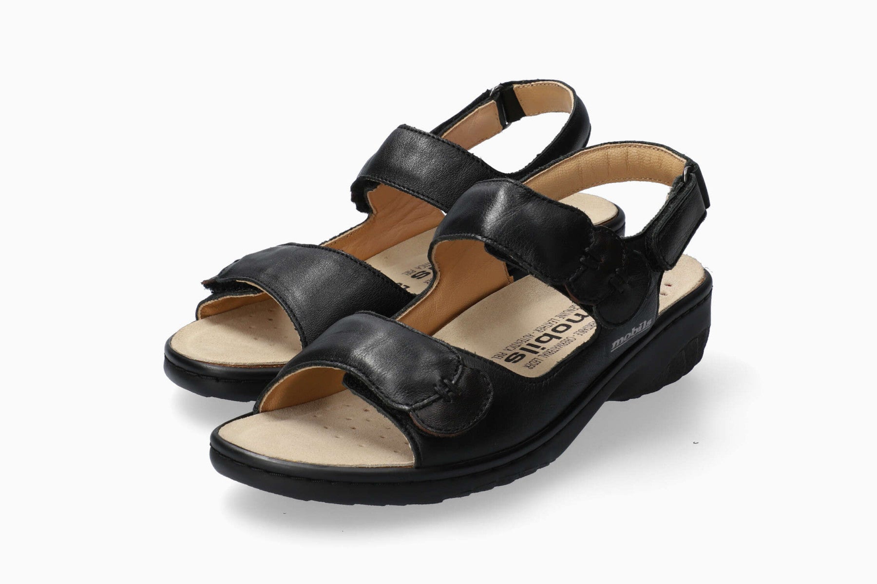 Getha Walking Sandal with Full Orthotic in Black